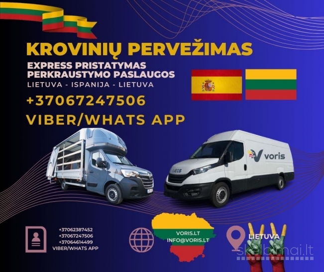 Ispanija - LIETUVA skubių krovinių pervežimai