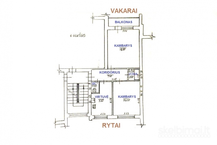 2 kambarių butas Radviliškio g.