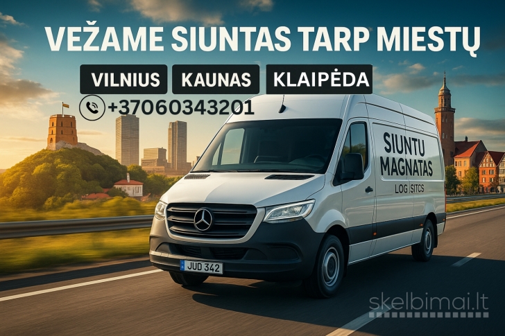  Krovinių pervežimas kasdien Vilnius-Kaunas-Klaipėda, Vilnius 