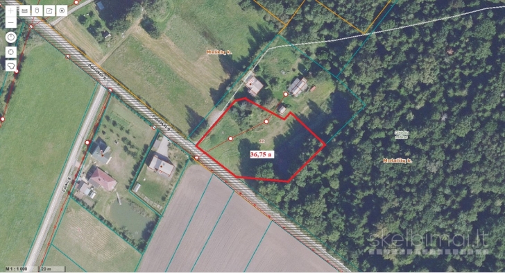 Parduodamas labai gražioje vietoje su kūdra 36,75 a žemės sklypas