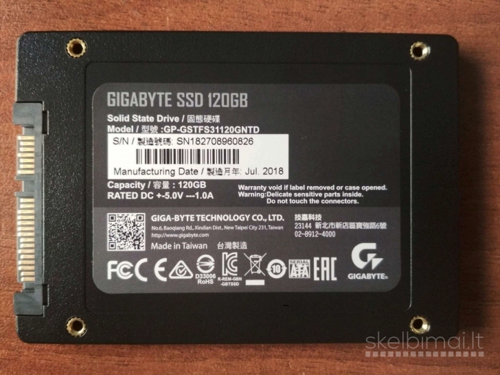 SSD ir HDD 2,5" SATA nuo 80 iki 1000GB  ir CPU; RAM ir t.t.