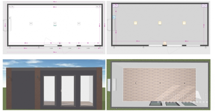 Modernus ir kokybiškas 7x3 m modulinis namelis