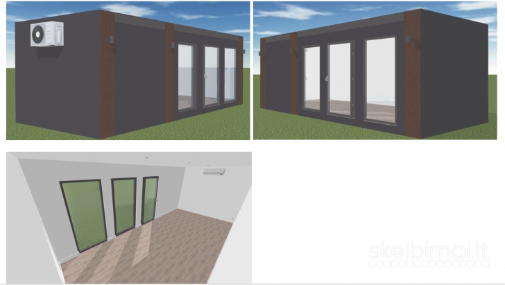 Modernus ir kokybiškas 7x3 m modulinis namelis