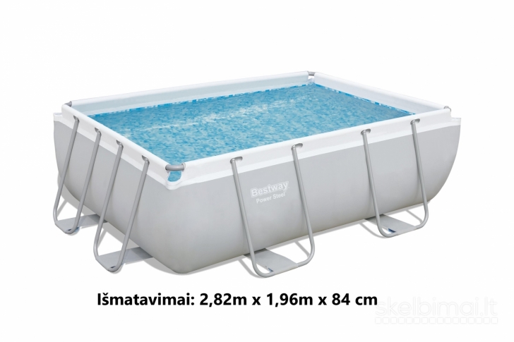 Parduodamas naudotas baseinas Bestway power steel 2,82x1,96x84