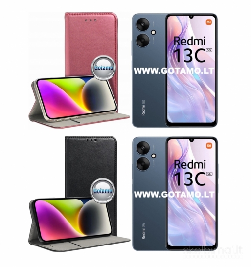 184 Re-Cap magnetiniai dėklai Xiaomi Redmi 13C 5G telefonui WWW.GOTAMO.LT