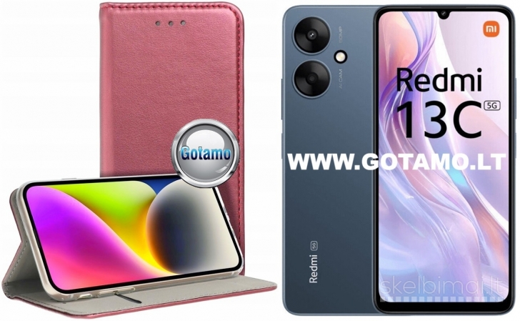 184 Re-Cap magnetiniai dėklai Xiaomi Redmi 13C 5G telefonui WWW.GOTAMO.LT