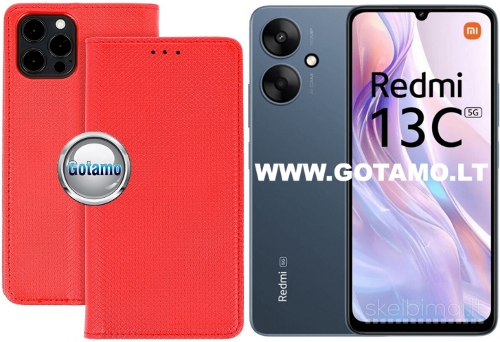 185 Re-Grid magnetiniai dėklai Xiaomi Redmi 13C 5G telefonui WWW.GOTAMO.LT