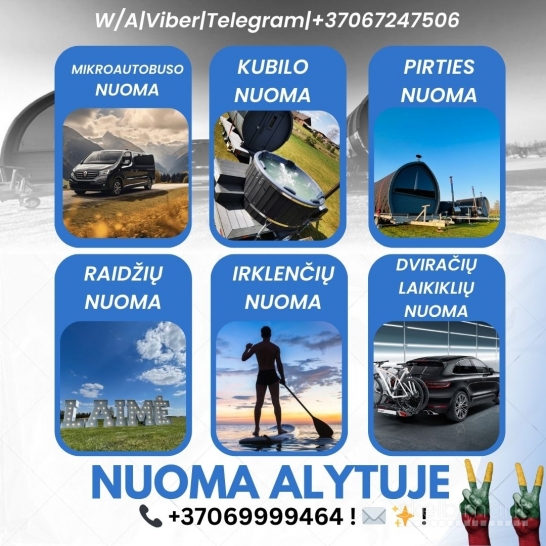 IRKLENČIŲ NUOMA PARAI / DIENAI 