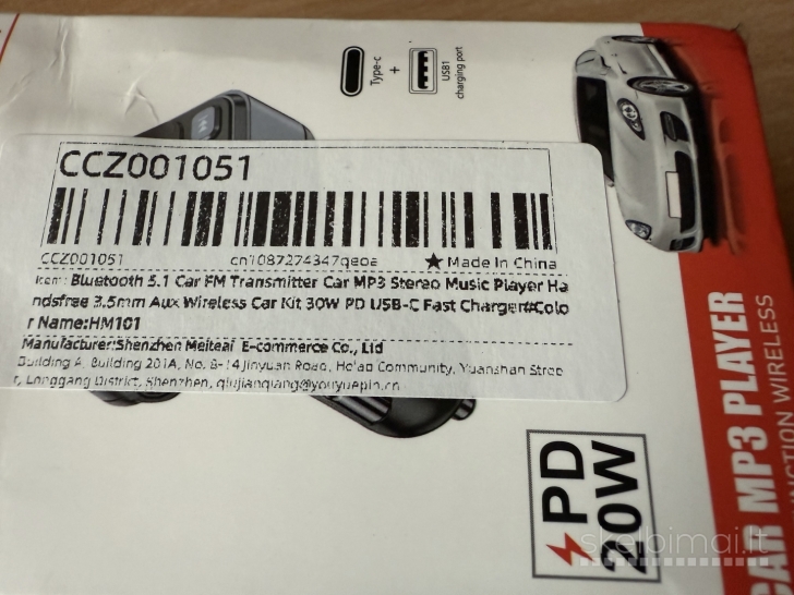 FM transmiteris / Bluetooth / Aux t.t.