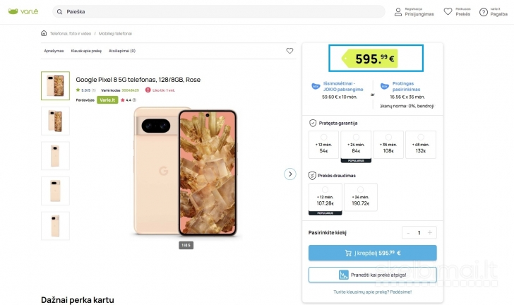 Google Pixel 8 5G 8gb/128gb Rose