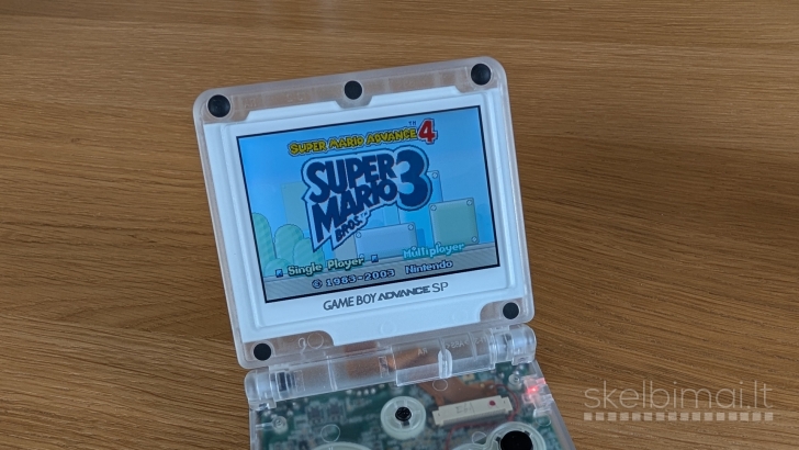 Game Boy Advance SP + IPS MOD + Clear case