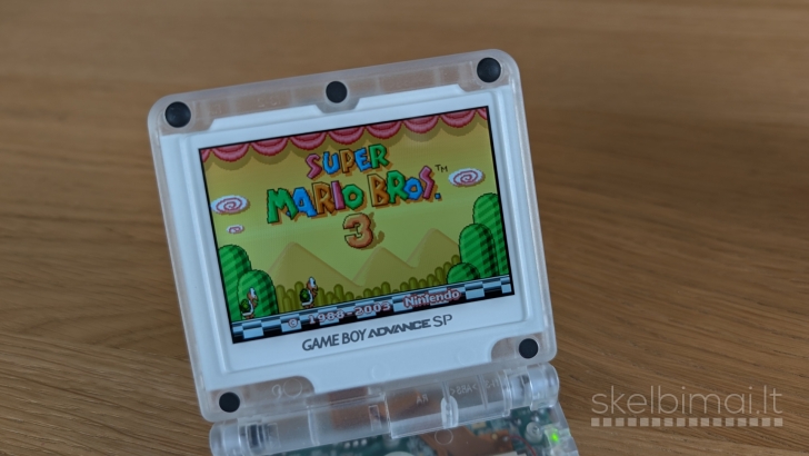 Game Boy Advance SP + IPS MOD + Clear case