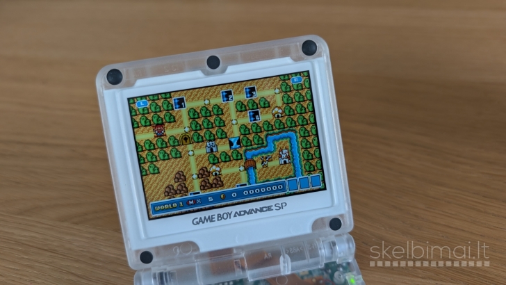 Game Boy Advance SP + IPS MOD + Clear case