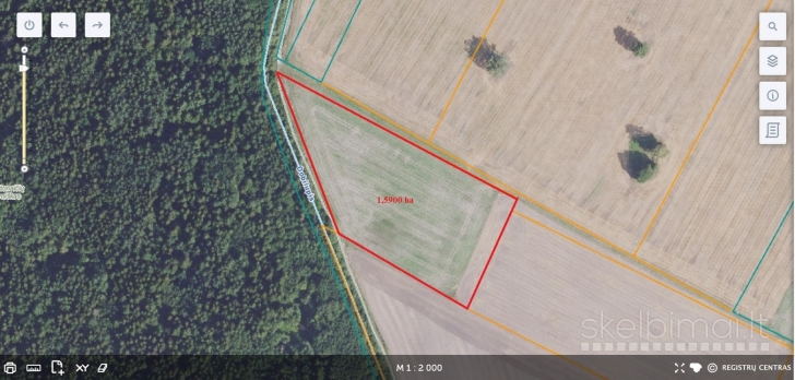 Parduodamas labai geroje vietoje 1,5900 ha žemės sklypas