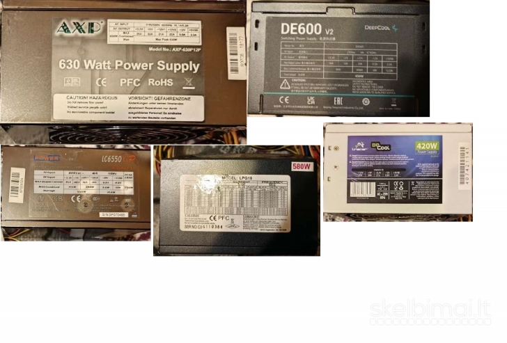 ATX Maitinimo bl. mažu apkrovimu 700 iki250w ir korpusai ATX ir mATX kitos dalis