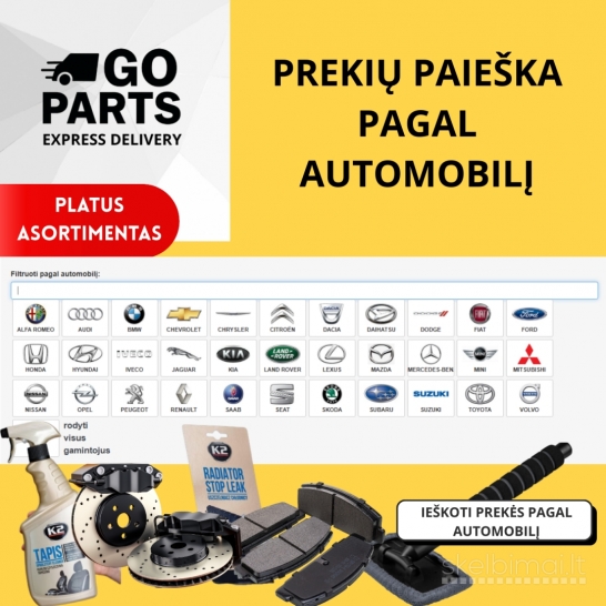  Automobilių dalys pagal automobilį Goparts.lt 