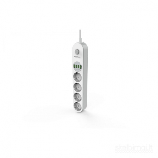 Prailgintuvas su USB jungtimis ir jungikliu – 2 m | 4 lizdai + 4 USB | KD4030