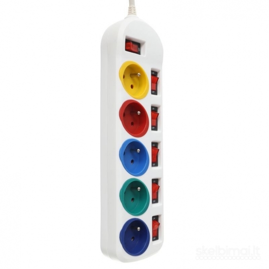 Prailgintojas 1,5m 5 lizdų WHITE KD4000