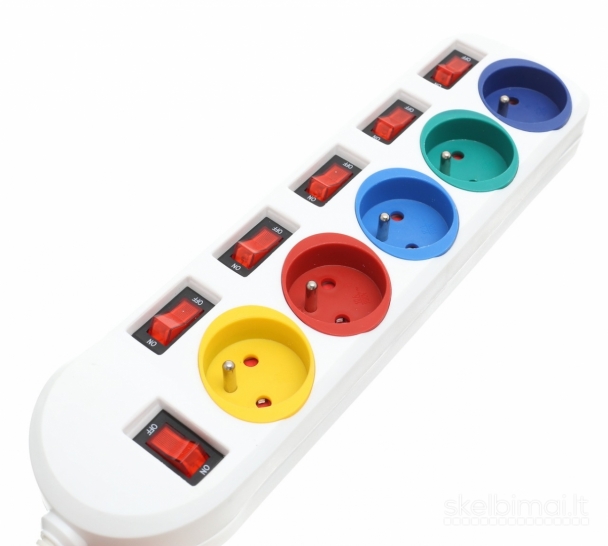 Prailgintojas 1,5m 5 lizdų WHITE KD4000