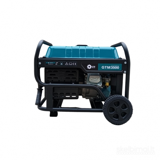 GTM 3500 PRO Benzininis generatorius 3.8 KW vienfazis/ trifazis PROFESIONALUS