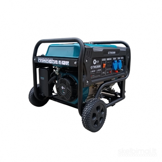 GTM 3500 PRO Benzininis generatorius 3.8 KW vienfazis/ trifazis PROFESIONALUS