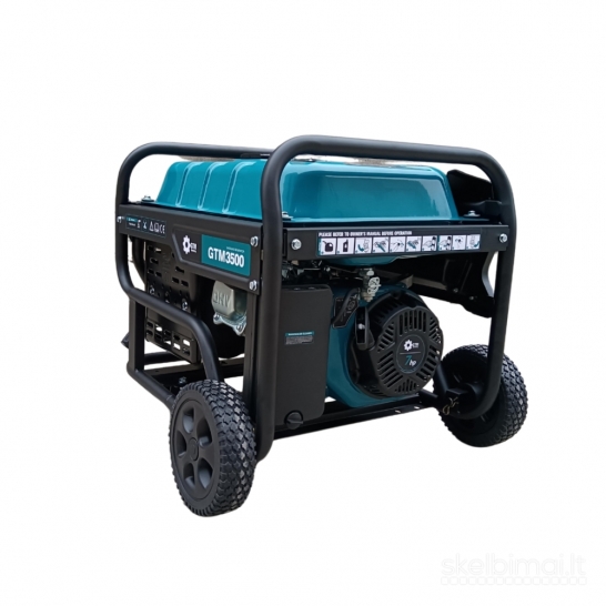 GTM 3500 PRO Benzininis generatorius 3.8 KW vienfazis/ trifazis PROFESIONALUS