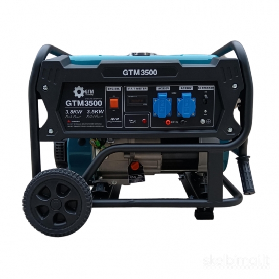 GTM 3500 PRO Benzininis generatorius 3.8 KW vienfazis/ trifazis PROFESIONALUS