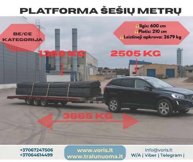 PLATFORMOS NUOMA 6 metrų ilgio platforma 