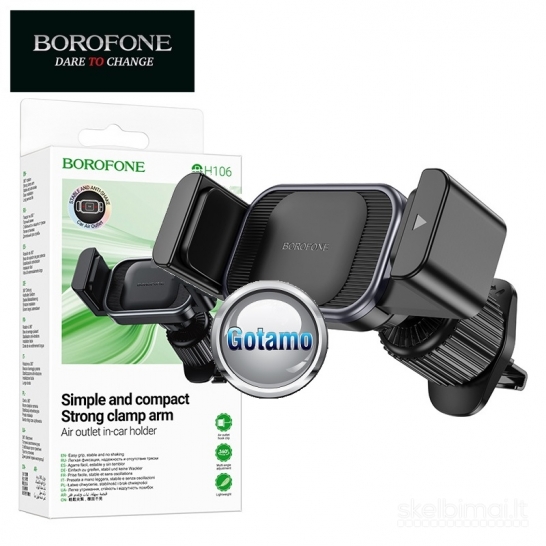 197 Prie grotelių tvirtinamas auto laikiklis telefonui Borofone Handle Pro