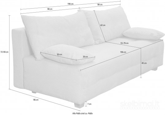 Sofa-lova "BELLA II" vokiškas www.bramita.lt