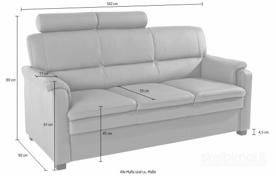 Naturalios odos sofa "PISA" vokiška www.bramita.lt