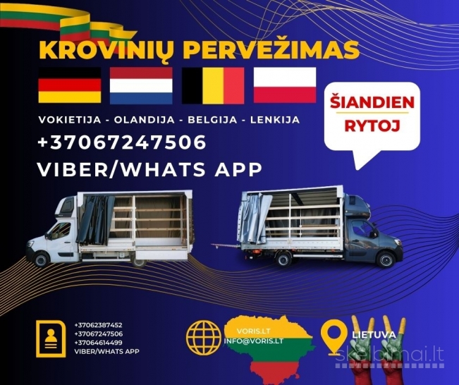 Profesionalus krovinių pervežimas įmonėms Lithuania - Europe - Lithuania 