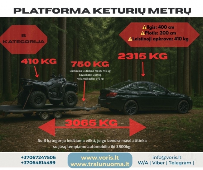 Išsinuomok 4 metrų platformą su B kategorija 