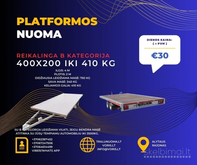 Išsinuomok 4 metrų platformą su B kategorija 
