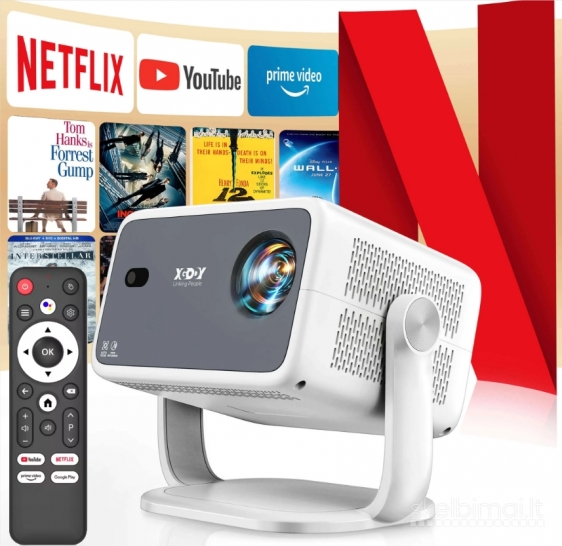 NAUJAS! 4K TELEVIZORIUS-PROJEKTORIUS+VIRŠ 2000 GOOGLE TV KANALŲ NEMOKAMAI!