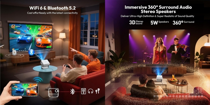 NAUJAS! 4K TELEVIZORIUS-PROJEKTORIUS+VIRŠ 2000 GOOGLE TV KANALŲ NEMOKAMAI!