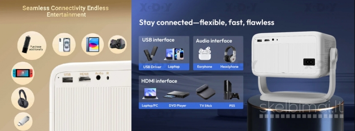 NAUJAS! 4K TELEVIZORIUS-PROJEKTORIUS+VIRŠ 2000 GOOGLE TV KANALŲ NEMOKAMAI!