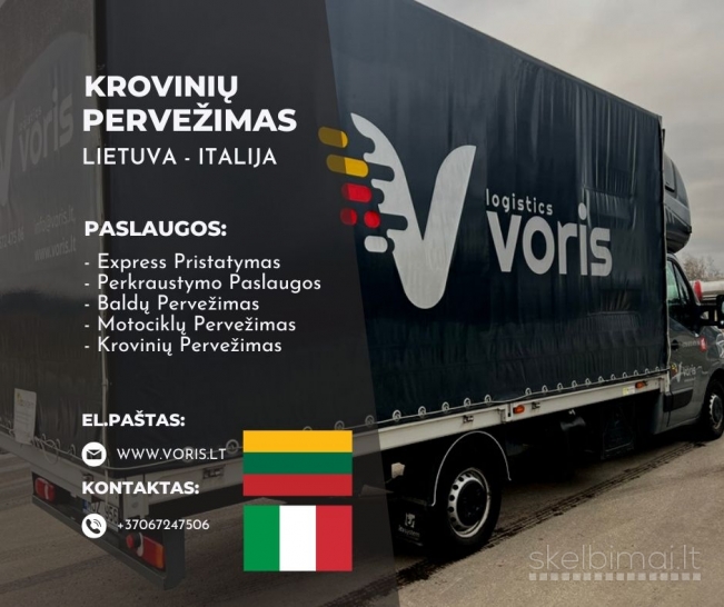 LIETUVA-ITALIJA Profesionalus krovinių pervežimas įmonėms