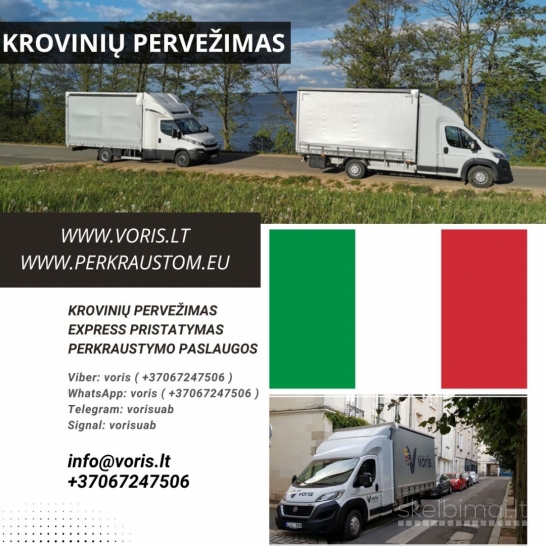 LIETUVA-ITALIJA Profesionalus krovinių pervežimas įmonėms