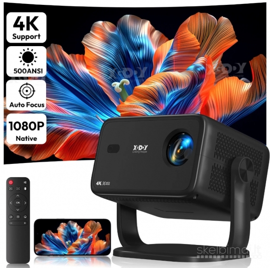 4K TELEVIZORIUS-PROJEKTORIUS+VIRŠ 2000 GOOGLE TV KANALŲ NEMOKAMAI!