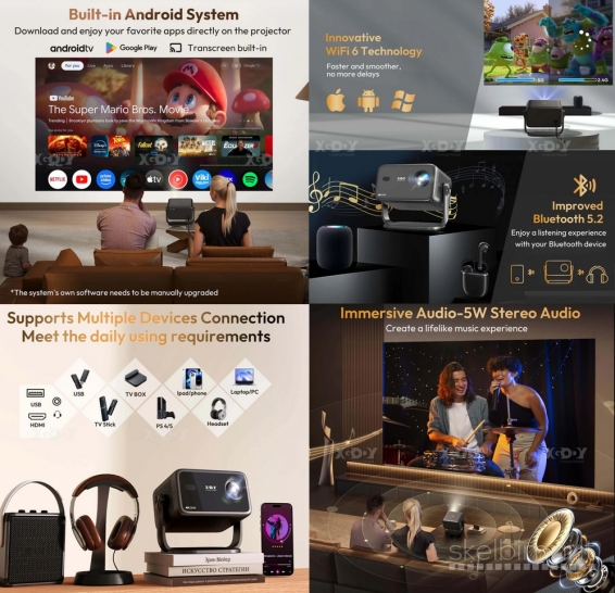 4K TELEVIZORIUS-PROJEKTORIUS+VIRŠ 2000 GOOGLE TV KANALŲ NEMOKAMAI!