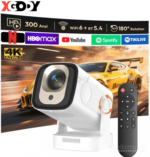 4K TV-PROJEKTORIUS+VIRŠ 2000 GOOGLE TV KANALŲ NEMOKAMAI!