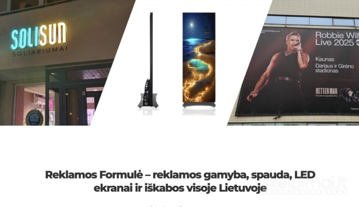 LED ekranai, reklamos gamyba, spauda visoje Lietuvoje - Reklamos-formule.com