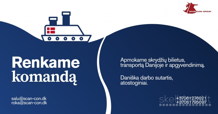 Darbas suvirintojams-šaltkalviams Danijoje