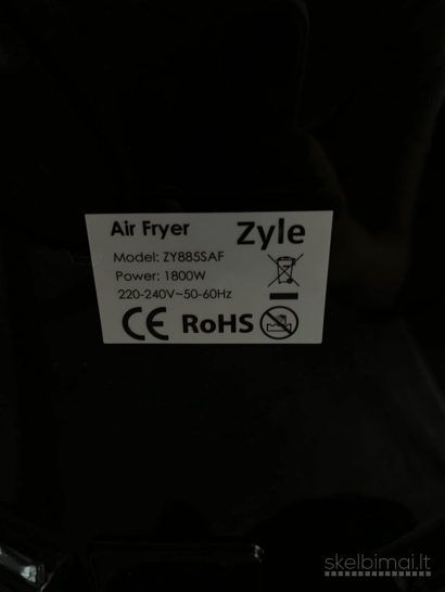 Karšto oro gruzdintuvė Zyle Zy885saf, juoda