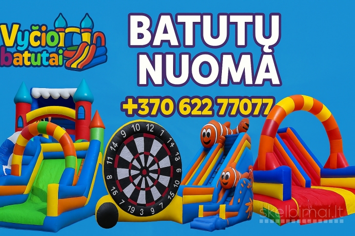 Pripučiamas vaikiškas batutas su baseinėliu