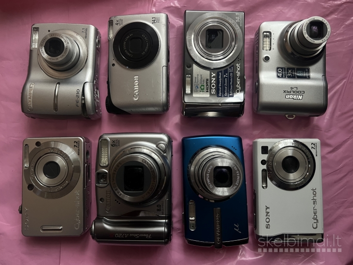 Vintazines kameros Sony, Nikon, Olympus, Canon