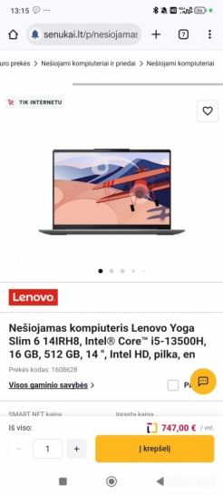 Kaip naujas lenovo yoga slim 6 