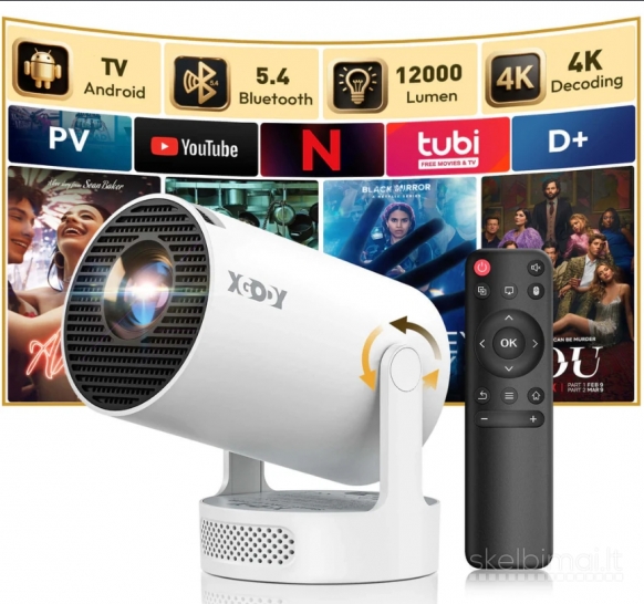 4K TV-PROJEKTORIUS+VIRŠ 2000 GOOGLE TV KANALŲ NEMOKAMAI!