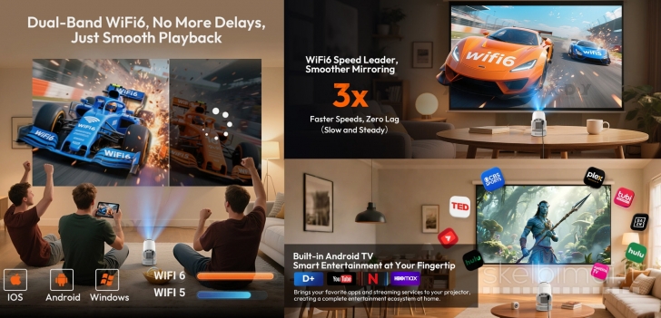 4K TV-PROJEKTORIUS+VIRŠ 2000 GOOGLE TV KANALŲ NEMOKAMAI!